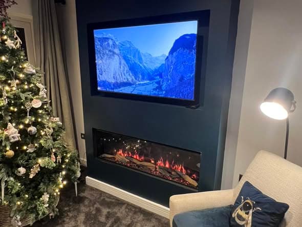 Bespoke Media Wall with Vision VS150 Electric Fire view 3