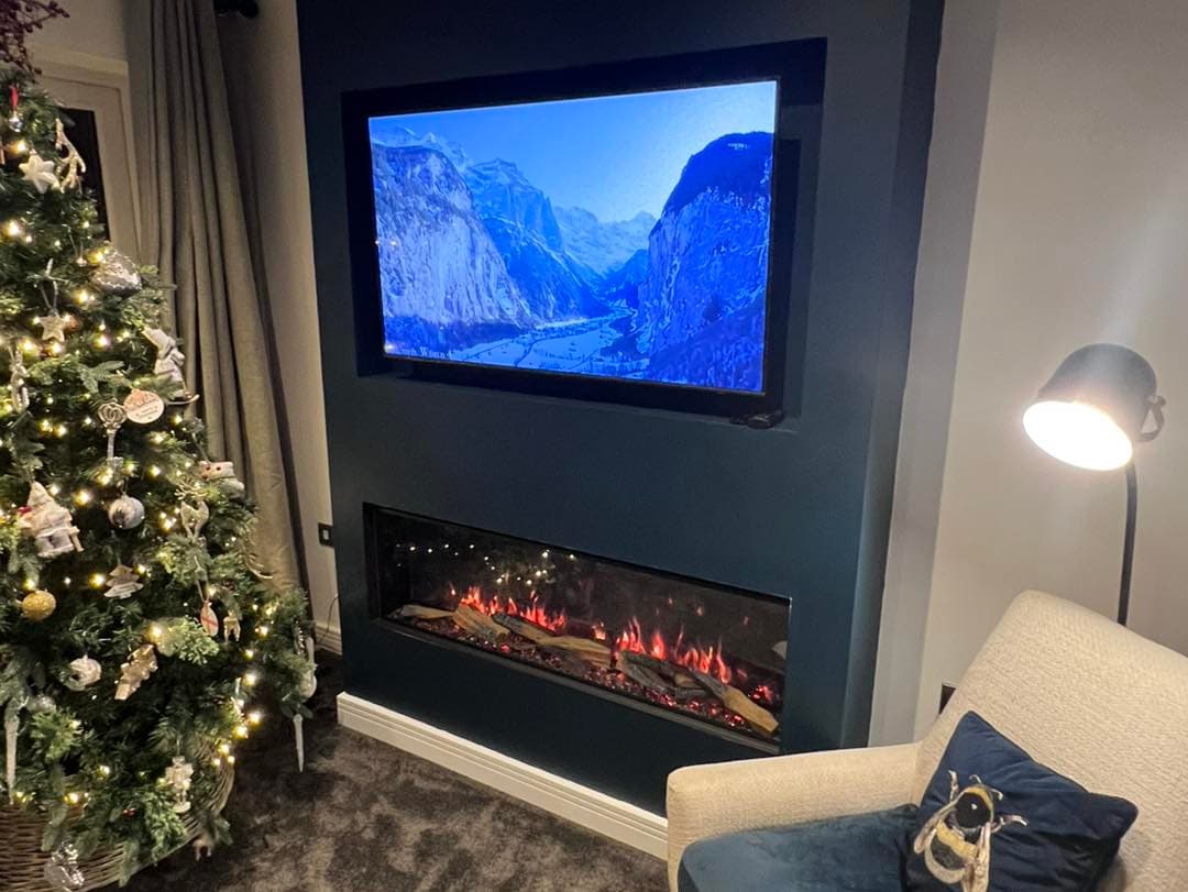 Bespoke Media Wall with Vision VS150 Electric Fire view 4