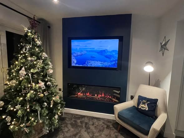 Bespoke Media Wall with Vision VS150 Electric Fire view 5