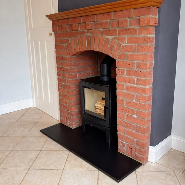 Tall Tinderbox Wood Burning Stove Installation in Warkworth view 4