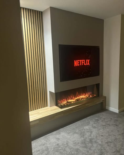 Bespoke Media Wall with Vision Solus 150 Electric Fire view 5