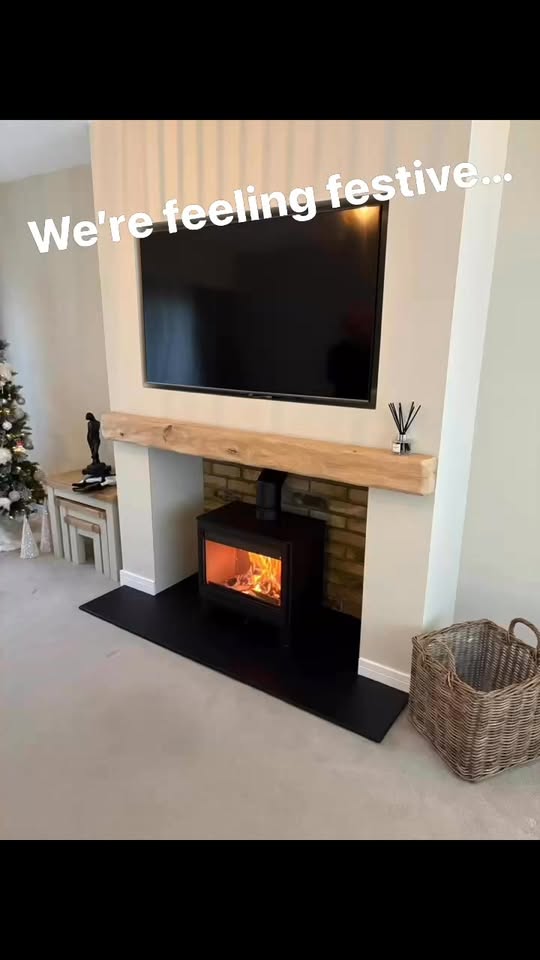 Custom Brick Fireplace with Parkray Aspect 8 Stove
