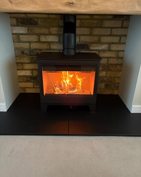 Custom Brick Fireplace with Parkray Aspect 8 Stove