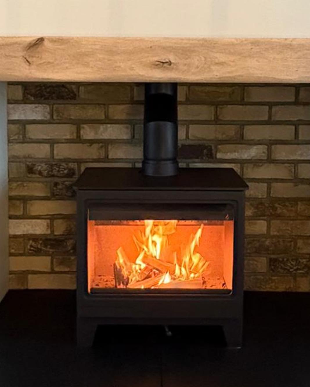 Custom Brick Fireplace with Parkray Aspect 8 Stove