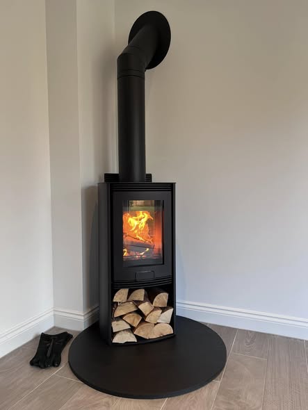 Hunter Halo Radial Stove Installation in a Whiskey Den