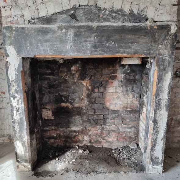 100-Year-Old Fireplace Restored with Ecoflame 2 Stove view 3