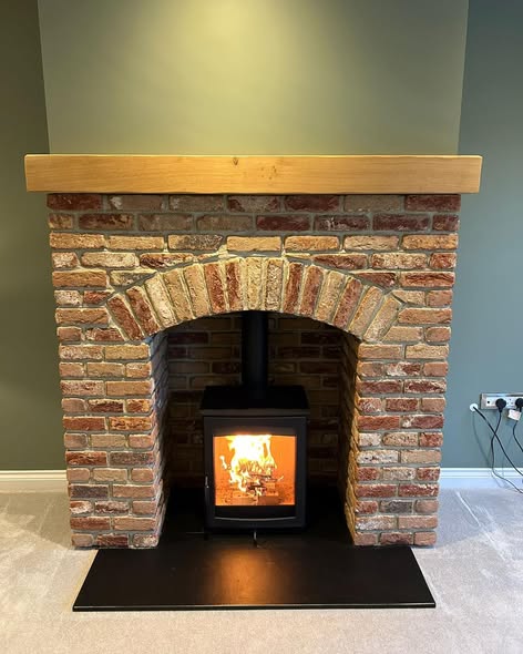 100-Year-Old Fireplace Restored with Ecoflame 2 Stove view 5