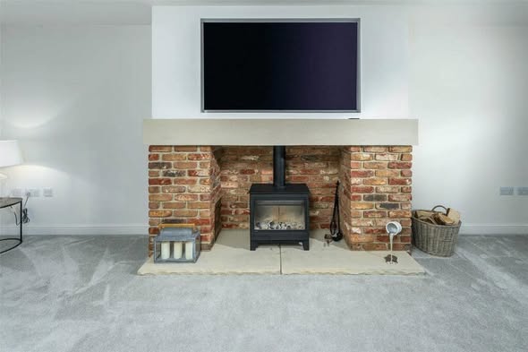 Bespoke Alcove Units and Media Wall in Stiffkey Blue
