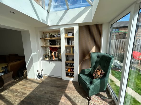Bespoke Media Wall with Display Boxes and Concealed Storage