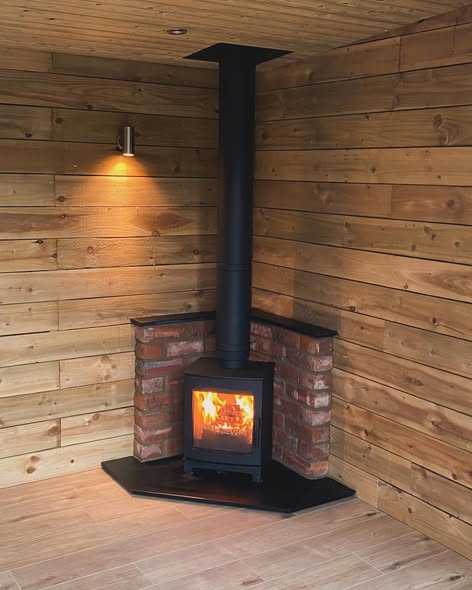 Wood Burning Stove Installation in Timber Garden Room