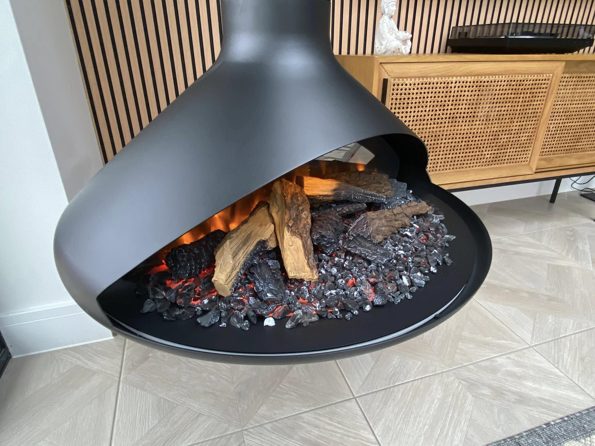 Onyx Orbit Suspended Electric Fire in Stannington