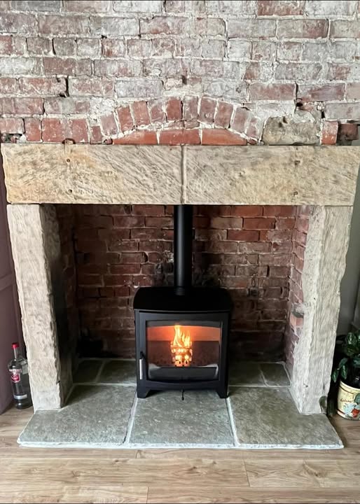 Parkray Aspect 14 Stove in Stone Inglenook Fireplace