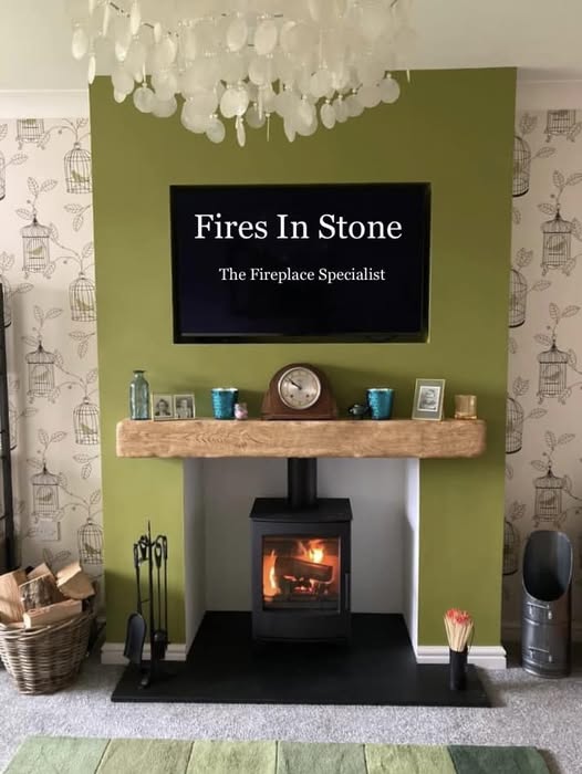 Blyth Feature Chimney Breast with Stove and Inset TV
