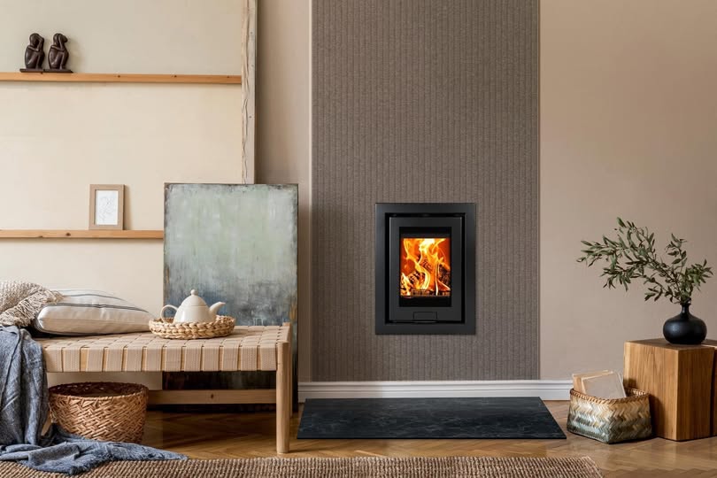Blyth Feature Chimney Breast with Stove and Inset TV