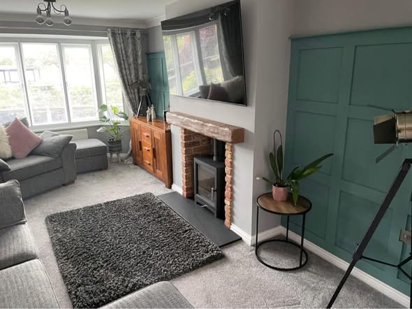 Crawcrook Feature Chimney Breast with Stove and Inset TV