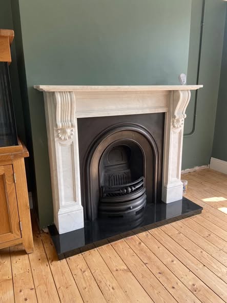 Newbiggin Fireplace with Tiled Hearth and Original Brickwork
