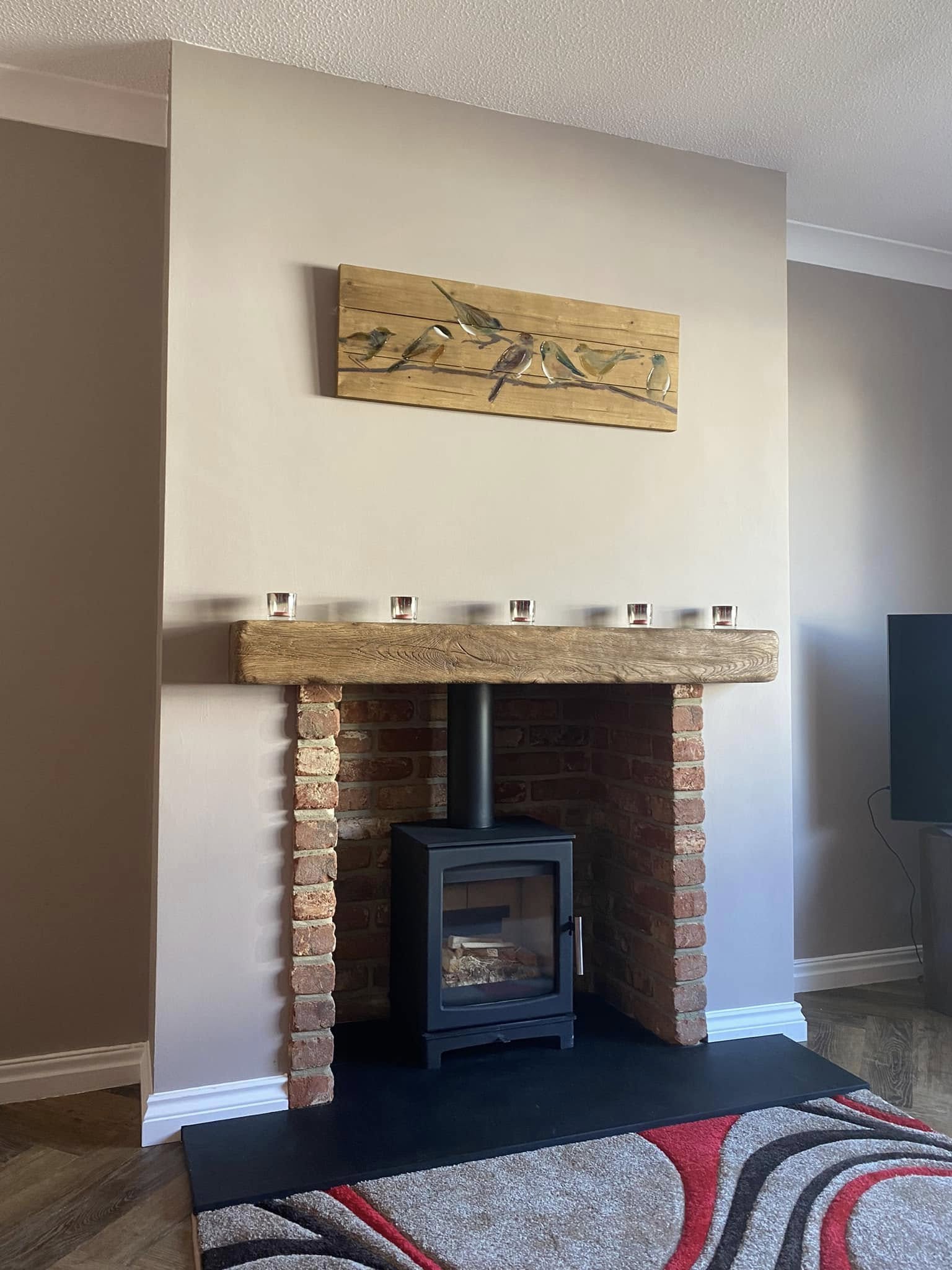Blyth Feature Chimney Breast with Stove and External Flue