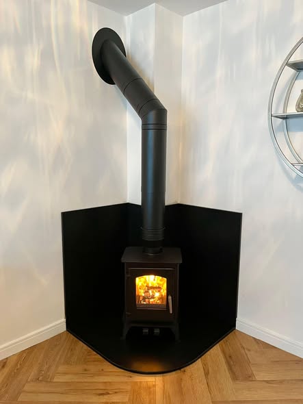 Blyth Stove Installation with Italian Slate Wall Protection