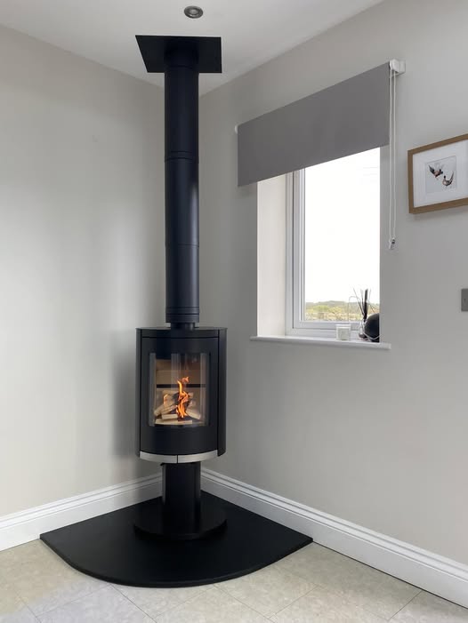 Morpeth Feature Fireplace with Wood Burning Stove and External Flue