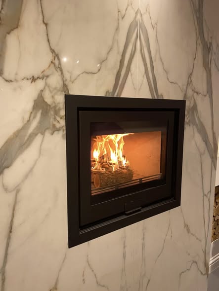 Crawcrook New-Build Living Room with Stove and Bespoke Bookcases