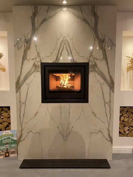 Crawcrook New-Build Living Room with Stove and Bespoke Bookcases