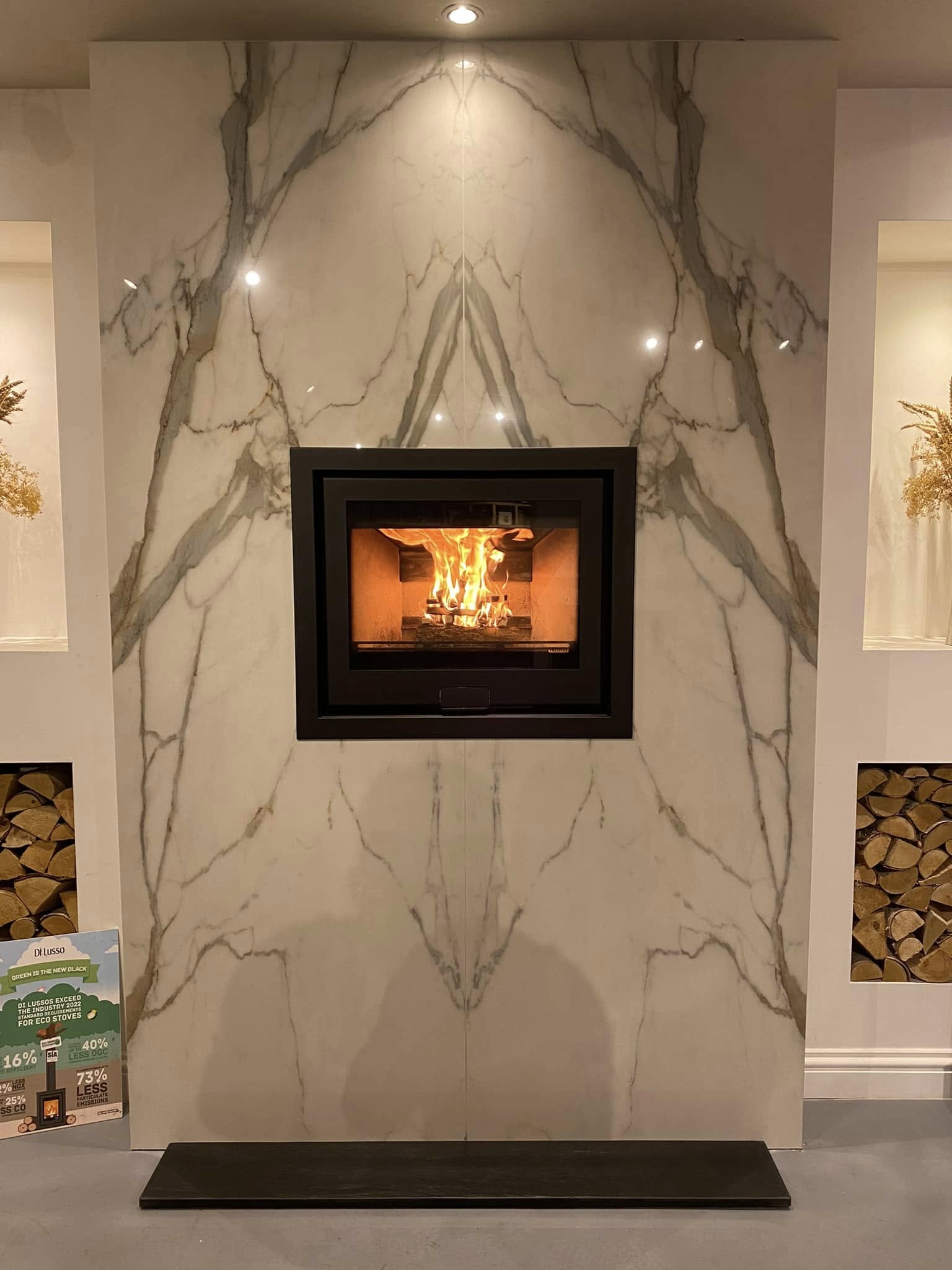 Crawcrook New-Build Living Room with Stove and Bespoke Bookcases