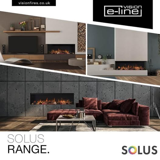 Flamerite Three-Sided Electric Fire Media Wall in Gosforth