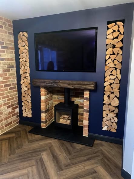 Blyth Feature Wall with Hunter Herald Allure and Log Stores