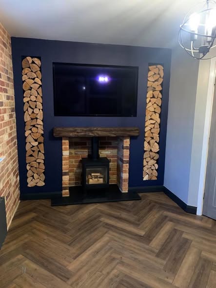 Blyth Feature Wall with Hunter Herald Allure and Log Stores
