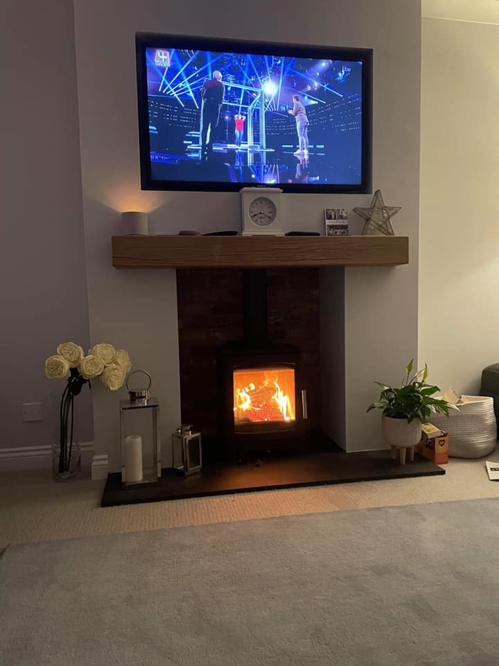 Feature Chimney Breast with Inset TV and External Flue