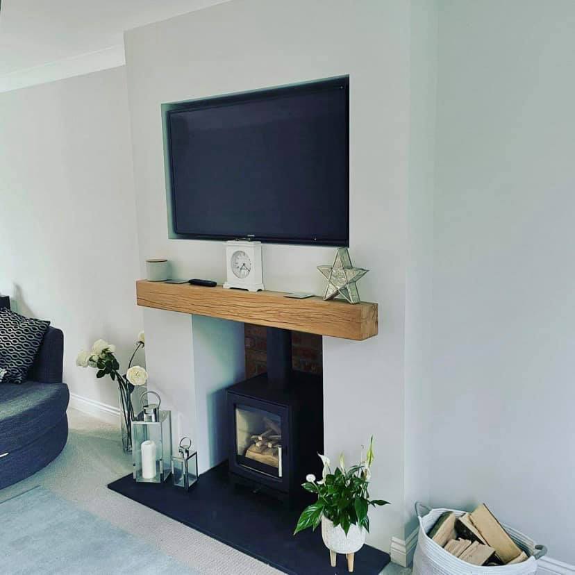 Feature Chimney Breast with Inset TV and External Flue