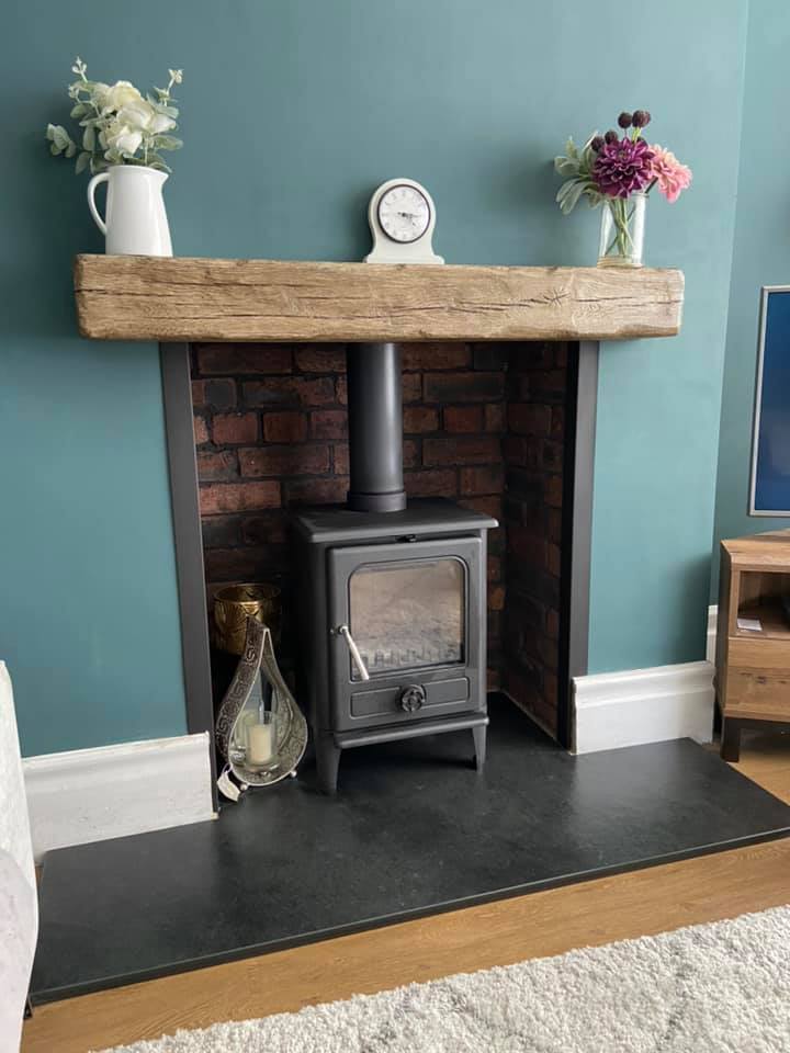 North Shields Fireplace Opened Up with Stove and Restored Brickwork
