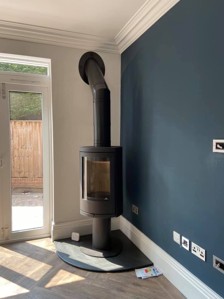 North Shields Fireplace Opened Up with Stove and Restored Brickwork