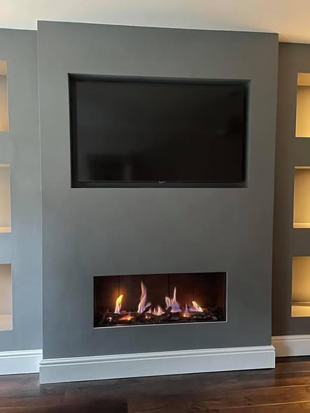 Norvik 5 Fireplace Transformation with Buff Limestone Hearth