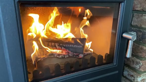 Flickrflame Eco Stove with Rustic Limestone Hearth
