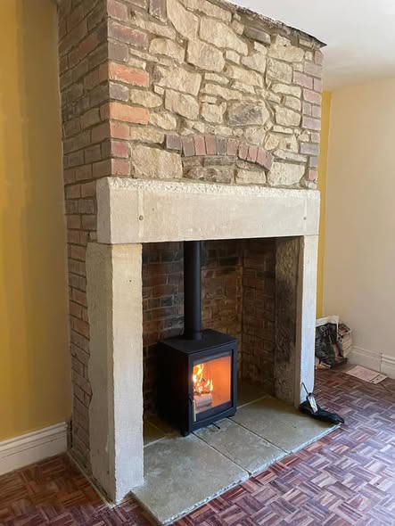 Historic Stone Fireplace Restoration with Parkray Aspect 5