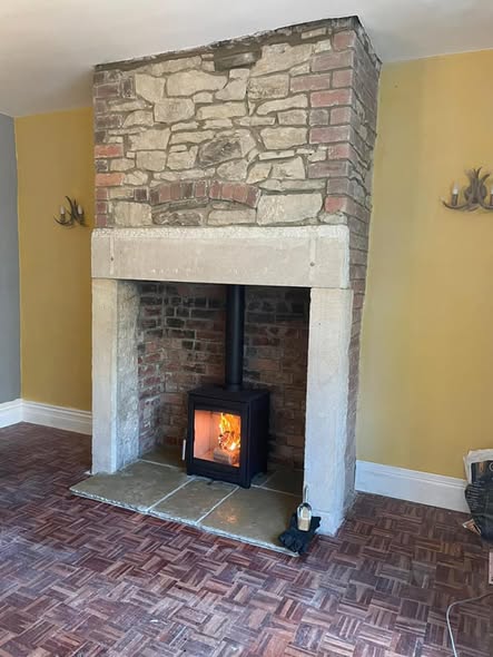 Historic Stone Fireplace Restoration with Parkray Aspect 5