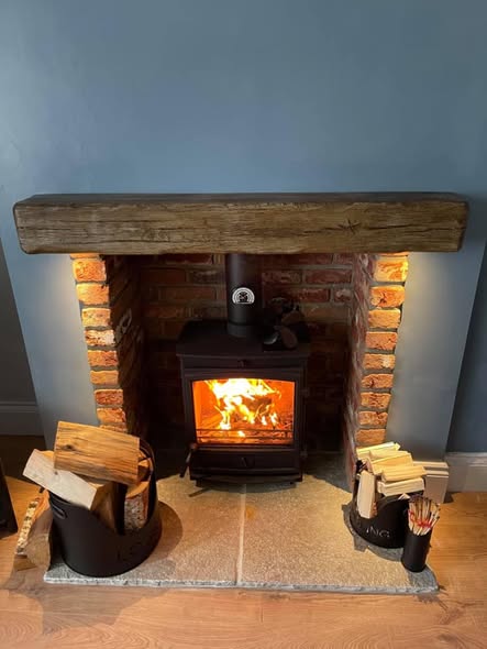 Cottage Limestone Fireplace Transformation in Blyth
