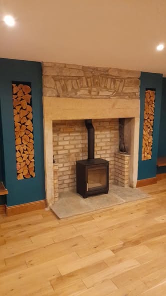 Haydon Bridge Stone Inglenook Fireplace Transformation