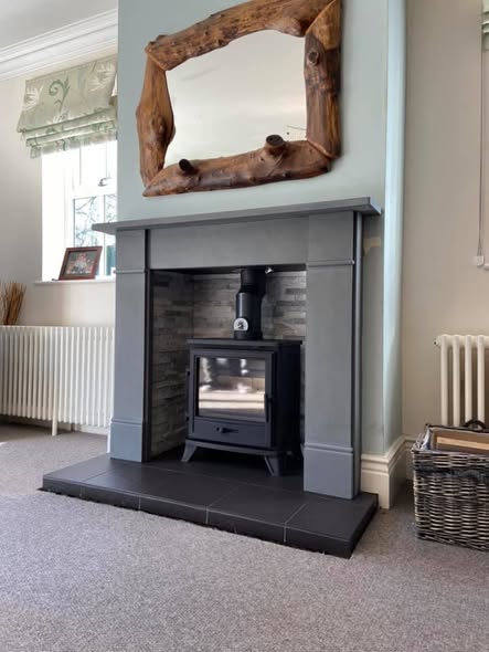 Brompton Persian Grey Limestone Fireplace with Bassington Stove