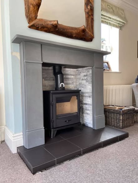 Brompton Persian Grey Limestone Fireplace with Bassington Stove