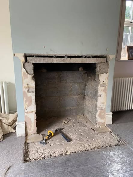 Brompton Persian Grey Limestone Fireplace with Bassington Stove