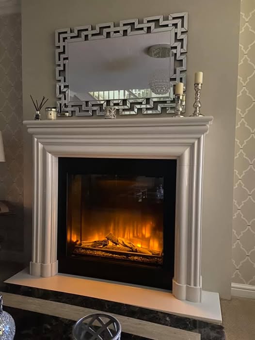 Brompton Persian Grey Limestone Fireplace with Bassington Stove