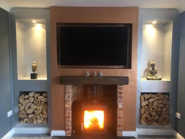Vision VEL90 Electric Fire with Polar White Marble Fireplace