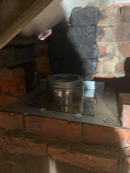 Bassington Cream Enamel Stove with Hybrid Chimney and Twin Wall Flue