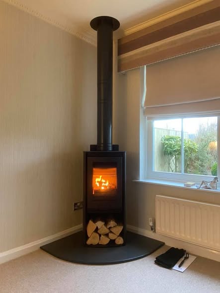 Bassington Cream Enamel Stove with Hybrid Chimney and Twin Wall Flue