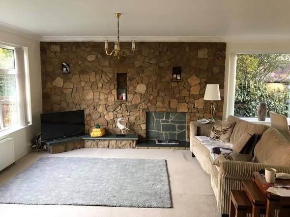 1970s Fireplace Transformed into Cottage Inglenook