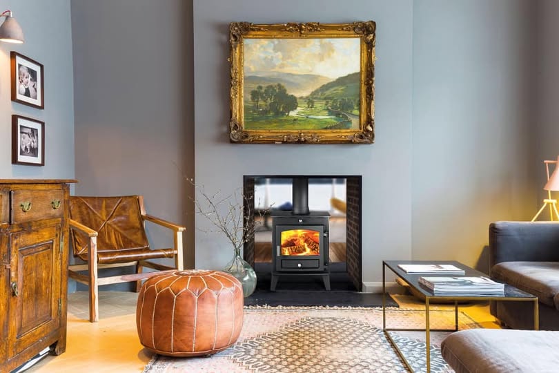 Prudhoe Multifuel Stove Replacing Hole-in-Wall Gas Fire